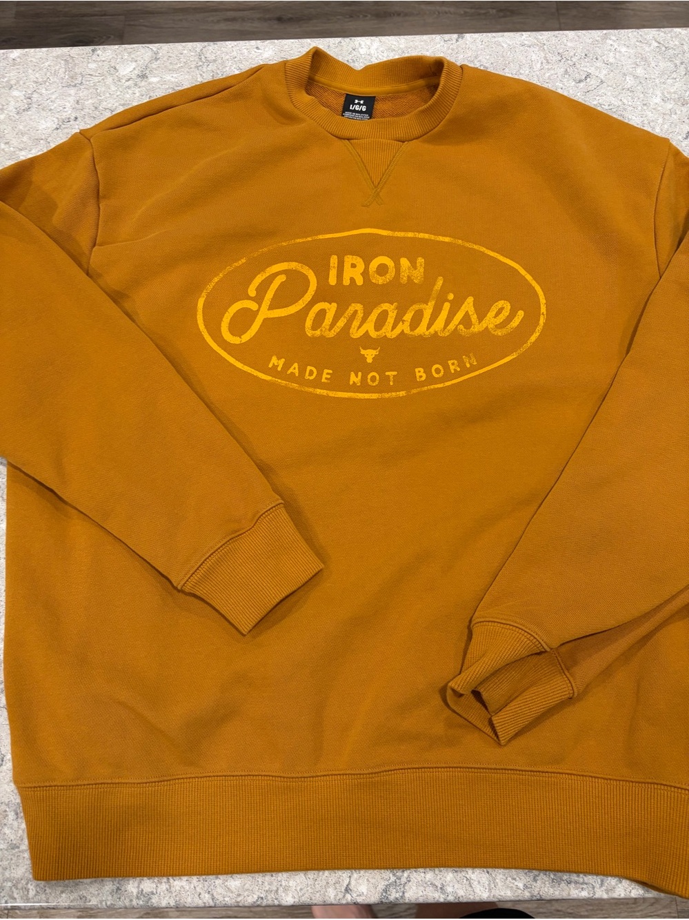 Under Armour Project Rock Iron Paradise Men’s Crewneck Sweatshirt-Large